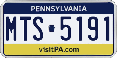 PA license plate MTS5191