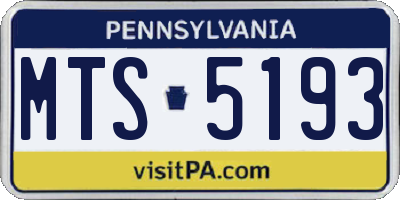 PA license plate MTS5193