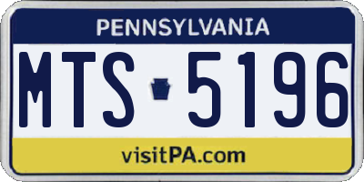 PA license plate MTS5196