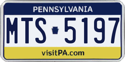 PA license plate MTS5197