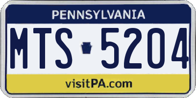 PA license plate MTS5204