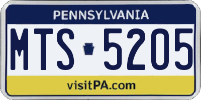 PA license plate MTS5205