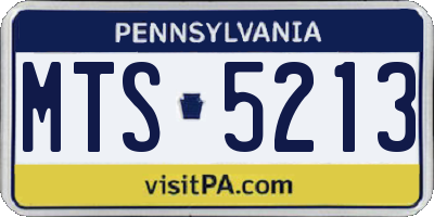 PA license plate MTS5213