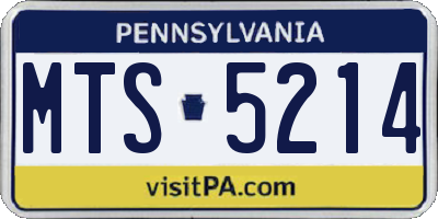 PA license plate MTS5214