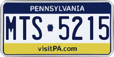 PA license plate MTS5215