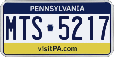 PA license plate MTS5217