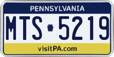 PA license plate MTS5219