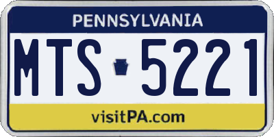 PA license plate MTS5221