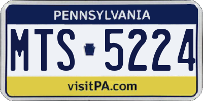 PA license plate MTS5224