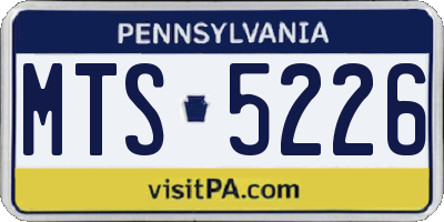 PA license plate MTS5226