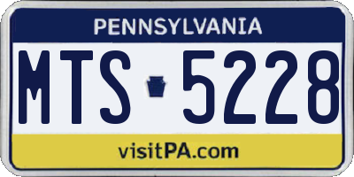 PA license plate MTS5228
