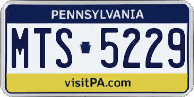 PA license plate MTS5229