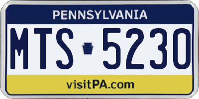 PA license plate MTS5230