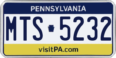 PA license plate MTS5232