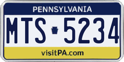 PA license plate MTS5234