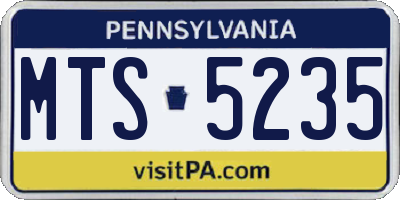 PA license plate MTS5235