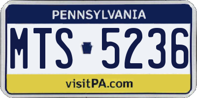 PA license plate MTS5236