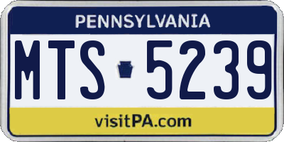 PA license plate MTS5239