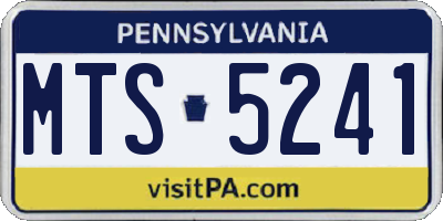 PA license plate MTS5241