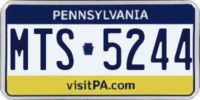 PA license plate MTS5244