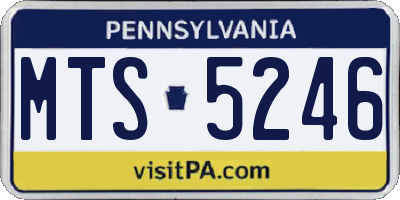 PA license plate MTS5246