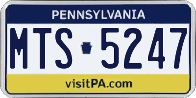 PA license plate MTS5247