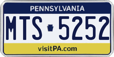 PA license plate MTS5252