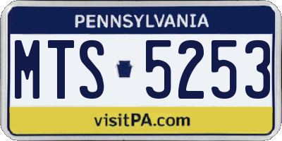 PA license plate MTS5253