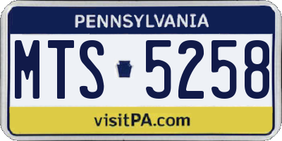 PA license plate MTS5258