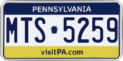 PA license plate MTS5259