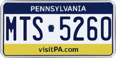 PA license plate MTS5260