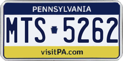 PA license plate MTS5262