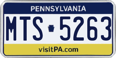 PA license plate MTS5263