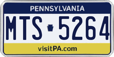 PA license plate MTS5264