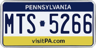 PA license plate MTS5266
