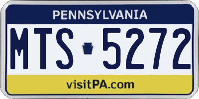 PA license plate MTS5272