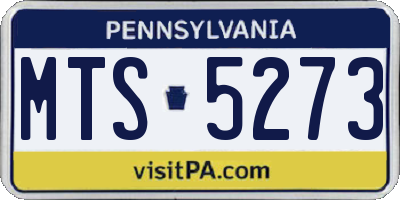 PA license plate MTS5273
