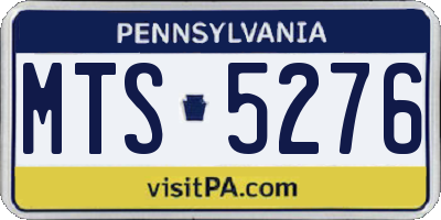 PA license plate MTS5276