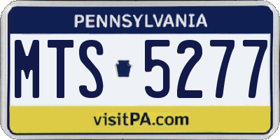 PA license plate MTS5277