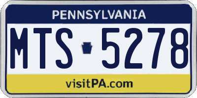 PA license plate MTS5278
