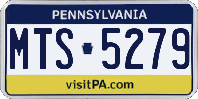PA license plate MTS5279
