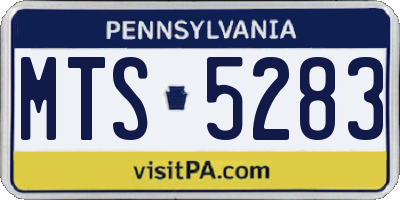 PA license plate MTS5283