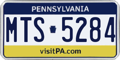 PA license plate MTS5284