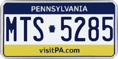 PA license plate MTS5285