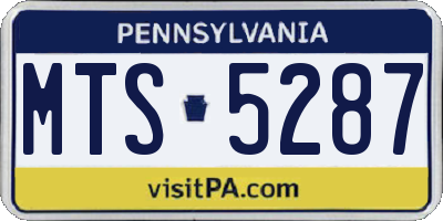 PA license plate MTS5287