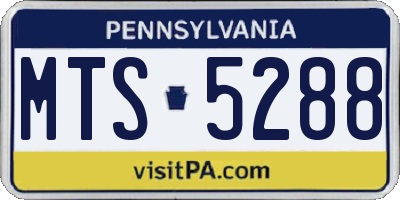 PA license plate MTS5288