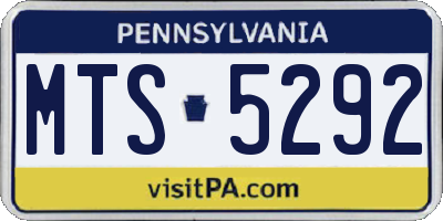 PA license plate MTS5292