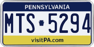 PA license plate MTS5294