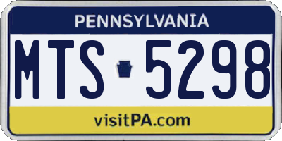 PA license plate MTS5298