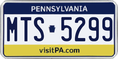 PA license plate MTS5299